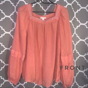 Long Sleeve Coral Blouse